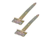 Aqbau Set di 2 ganci a croce, cerniera per porta esterna, cerniere per porta da giardino, porte in legno (oro zincato), 350 mm