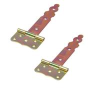 Aqbau® Set di 2 ganci a croce, cerniera per porta esterna, cerniere per porta da giardino, porte in legno per porte esterne (oro zincato), 200 mm)