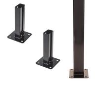 Aqbau Set di 2 supporti per pali da 60 x 40 mm, manicotto a vite per recinzione a doppia asta, colore nero, zincato e verniciato a polvere, per pali di recinzione, protezione privacy, recinzione da