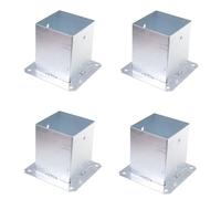 Aqbau® Set di 4 Staffe per Pali da Avvitare 120 x 120mm, Manicotto da Avvitare, Ancora da Avvitare, Manicotto di Base con Piastra di Ancoraggio, Piedini per Pali da Avvitare, Zincati a Caldo
