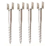 Aqbau Set di 4 supporti per pali a U da avvitare, 90 mm, manicotto da pavimento per pali in legno, recinzione e carport, 4 manicotti zincati a caldo e ancoraggio per pali
