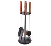 Aqbau Set di posate per camino, 4 pezzi, colore nero, accessori per camino, accessori moderni, posate per camino, attrezzi per camino