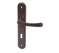 Aqbau® Set maniglia per porta a piastra lunga, colore marrone, maniglia per porta, maniglia per porta, maniglia per porta (BB Buntbart)