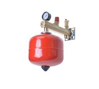 Aqbau® Set Membrana Vaso di Espansione 18 Litri per Riscaldamento con Gruppo di Sicurezza in Ottone, Contenitore di Livellamento della Pressione, Contenitore di Compensazione Bianco, Contenitore a