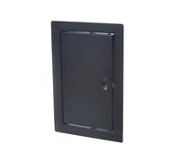 Aqbau Sportello di controllo nero, 40 x 50 cm, in metallo con chiusura a scatto, porta di ispezione, ispezione, sportello di manutenzione a secco, montaggio a sinistra/destra