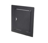 Aqbau Sportello di controllo nero, 50 x 50 cm, in metallo, con chiusura a scatto, porta di ispezione, ispezione, sportello di manutenzione a secco, montaggio a sinistra/destra