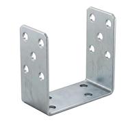 Aqbau Supporto per pali a U da avvitare, a forma di U, zincato a caldo, giardino, cortile, palo, supporto per pali, boccola, calcestruzzo (dimensioni: 121 mm), argento