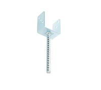 Aqbau Supporto per pali a U per calcestruzzo, forma a U, 101 mm, ancoraggio per pali in legno, ancoraggio per pali in cemento, con ancoraggio in metallo zincato a caldo