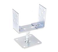 Aqbau Supporto per pali a U regolabile da 0 a 160 mm, per pali in legno, a forma di U, zincato a caldo