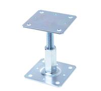 Aqbau® Supporto per pali regolabili in altezza, 110 x 110 mm, scarpe per travi, scarpa per palo, supporto regolabile, base in cemento da avvitare galvanicamente zincato