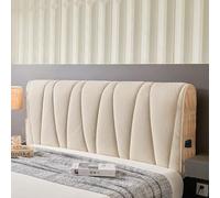 AQCDPJYU Copri testiera elasticizzato all-inclusive - Antipolvere | Adatto a letti singoli/matrimoniali/king size | Decorazione moderna for camera da letto(Ivory White,150cm (59in))