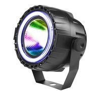 AQCDPJYU Faretto rotante a LED da 15 W - Luce paesaggistica che cambia colore RGB con telecomando RF, Luce di proiezione for atmosfera decorativa da bar(Rgb+blue Light Circle)