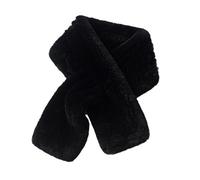 AQCDPJYU Fluffy Scarf Winter Thick Knitted Collar Muffler Scarves(Black)