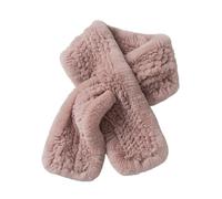 AQCDPJYU Fluffy Scarf Winter Thick Knitted Collar Muffler Scarves(Dark Pink)