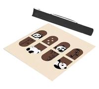 AQCDPJYU Set da gioco Mahjong + tappetino quadrato antiscivolo antirumore - Stampa di un simpatico panda con borsa for il trasporto(Beige,35.4x35.4inch)