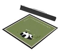 AQCDPJYU Set da gioco Mahjong + tappetino quadrato antiscivolo antirumore - Stampa di un simpatico panda con borsa for il trasporto(Green,27.6x27.6inch)
