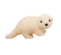 AQCQDQ Peluche, lontra di mare, adorabile e realistico, adatto per giocare e calmarsi, per ragazze e ragazzi (33 cm, bianco mizuse)
