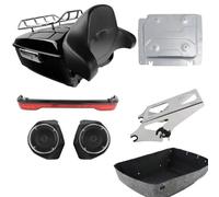 AQDSFT Moto King Pack Tronco W/Altoparlante da 6.5 "Portapacchi per Electra Glide Standard FLHT 2019 2020 2021 2022