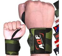 AQF Bende a Supporto Polsi Sollevamenti Powerlifting Palestra Allenamento Polsino per Pugno - Vendute al Paio e Taglia Unica Adatta a Tutti (Verde Camo)