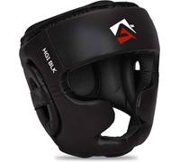 AQF Caschetto Boxe, Allenamento Casco Boxe, Muay Thai Casco Integrale, Pugilato MMA Head Guard, Protezione Boxe Copricapo, Caschi Arti Marziali Per Karate, Kick Boxing Training Casco Nero (S)