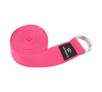 AQF Cinghia Yoga, Yoga stretching Straps 1.8M/2.4M/3M 100% Puro Cotone Cintura Yoga con D Fibbia Accessori Yoga per fitness gambe e corpo Allungamento (3M, Rosa)