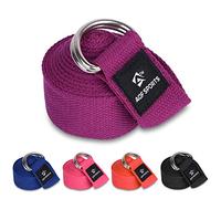 AQF Cinghia Yoga, Yoga Stretching Straps 1.8M/2.4M/3M 100% Puro Cotone Cintura Yoga con D Fibbia Accessori Yoga per Fitness Gambe e Corpo Allungamento (2.4M, Viola)
