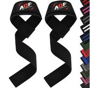 AQF Cinghie Sollevamento Pesi con Neoprene Imbottito - Straps Palestra Antiscivolo per Deadlift, Trazioni, Bodybuilding (Noir)