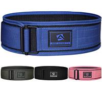 AQF Cintura Palestra Uomo, 4"/10.2cm Nylon Autobloccanti Cintura Sollevamento Pesi, Cintura Powerlifting Per Bodybuilding, Fitness, Allenamento Funzionale, Squat Supporto Lombare Cinta (L, Blu)