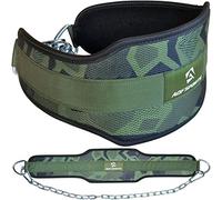 AQF Cintura Powerlifting per Dip Bodybuilding Sollevamento Pesi Dip Catena Esercizio Fitness Neoprene Accessori Palestra (Verde Camo)
