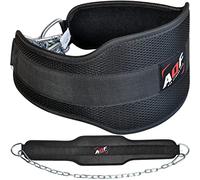 AQF Cintura Powerlifting per Dip Bodybuilding Sollevamento Pesi Dip Catena Esercizio Fitness Neoprene Accessori Palestra (Nero)
