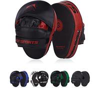 AQF Colpitori Boxe Guanti Da Passata, Pelle Sintetica Scudo Sciopero Target Pads Hook & Jab Mitts Per Boxe, Muay Thai, MMA, Taekwondo, Pao Arti Marziali Allenamento (Rosso)
