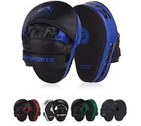 AQF Colpitori Boxe Guanti Da Passata, Pelle Sintetica Scudo Sciopero Target Pads Hook & Jab Mitts Per Boxe, Muay Thai, MMA, Taekwondo, Pao Arti Marziali Allenamento (Blu)