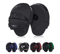 AQF Colpitori Boxe Pelle Sintetica Kick Boxing Focus Pads Hook & Jab Mitts Strike Pad Per MMA Thai Pao Arti Marziali Allenamento (Opaco Nero)