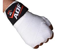 AQF Fasce Boxe Bende per Le Mani Bendaggio Elasticizzato 4m Bendaggi Boxe per Sport da Combattimento, Boxe, MMA E Cross Fitness (Bianco)