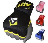 AQF Fasce Boxe, Sottoguanti Boxe Interni Bende 4 Dita, Guantoni Boxe Gel Imbottiti Protezione Dita Mano Fascie da Boxe 100cm lungo Per Muay Thai, MMA & Sacco Da Box Allenamento (Nero, S)