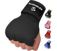 AQF Fasce Boxe, Sottoguanti Boxe Interni Bende 4 Dita, Guantoni Boxe Gel Imbottiti Protezione Dita Mano Fascie da Boxe 100cm Lungo per Muay Thai, MMA & Sacco da Box Allenamento (Nero completo, XL)