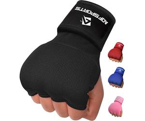 AQF Fasce Boxe, Sottoguanti Boxe Interni Bende 4 Dita, Guantoni Boxe Gel Imbottiti Protezione Dita Mano Fascie da Boxe 100cm Lungo per Muay Thai, MMA & Sacco da Box Allenamento (Nero Completo, L)