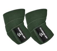 AQF Gomitiere per Sollevamento Pesi (Coppia) 101,6 cm - Fasce Elastiche Supporto Gomito per Powerlifting, Bodybuilding, Panca e Allenamento in Palestra - Fitness Cinghie per Gomito (Verde Militare)