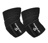 AQF Gomitiere per Sollevamento Pesi (Coppia) 101,6 cm - Fasce Elastiche Supporto Gomito per Powerlifting, Bodybuilding, Panca e Allenamento in Palestra - Fitness Cinghie per Gomito (Nero)