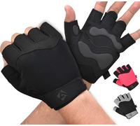 AQF Guanti Palestra Uomo, Palmo Antiscivolo, Traspiranti Sollevamento Pesi | Tessuto AMARA, Elasticizzato 4 Vie, Presa Antiscivolo, Protezione Palmo, Ideale per Powerlifting, Allenamento e Calisthenics