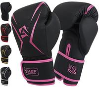 AQF Guantoni Da Boxe, Sacco Da Boxe Guantoni Boxe Bambini, Pelle Guanti Boxe Per MMA, Muay Thai, Martial Arts Guanti Da Boxe Strato Extra Imbottitura Uomo Donna 4 6 8 10 12 14 16 Oz (8 oz, Rosa)
