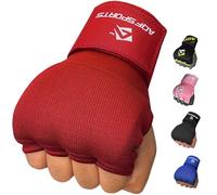 AQF Guantoni Interni da Boxe, bendaggi Imbottiti per Pugno, con Cinturino in Gel MMA, Guanti da Calcio, Nero, Blu e Rosso (Rosso, M)