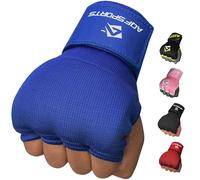 AQF Guantoni Interni da Boxe, fasciature Imbottite per Pugno MMA, con Cinturino in Gel (Blu, L)