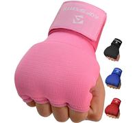 AQF - Guantoni Interni da Boxe, fasciature Imbottite per Pugno MMA, con Cinturino in Gel, Colore: Nero, Blu e Rosso (Rosa, Piccolo)