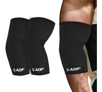AQF Manicotti per gomiti per sollevamento pesi, powerlifting, panca e palestra, cross training, fasce per sollevamento gomiti, a singolo e doppio strato, per uomini e donne (coppia)