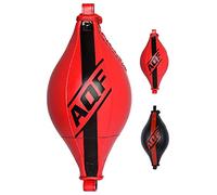 AQF Palla Di Velocità A Doppia Estremità Maya Hide Leather Boxing Dodge Speed Bag Punching MMA Workout Corda Da Pavimento A Soffitto (Rosso)