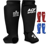 AQF Parastinchi Kickboxing Muay Thai Collo del piede, EVA Imbottito Sparring Allenamento Boxe Equipaggiamento protettivo per karate, Taekwondo, CE UKCA SATRA Approvato (Nero, XS)