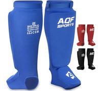 AQF Parastinchi Kickboxing Muay Thai Collo del piede, EVA Imbottito Sparring Allenamento Boxe Equipaggiamento protettivo per karate, Taekwondo, CE UKCA SATRA Approvato (Blu, XS)