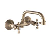 AQG - Rubinetto da parete Rhodas per lavello - Beccuccio girevole e facile installazione cucina - Design elegante e funzionale (BRONCE)