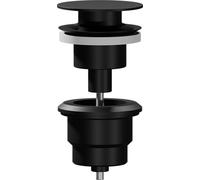 AQG - Valvola Clic-Clac Universale per Lavabo - Tappo Piatto - Compatibile con Troppopieno e Senza Troppopieno - Design Elegante e Alta Durabilità (Nero)